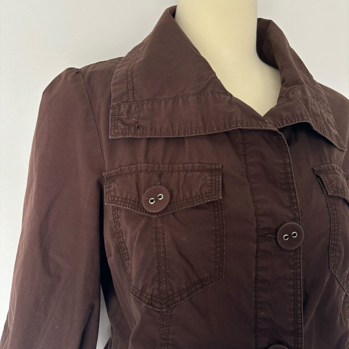 Dark Brown Women's Khaki Blouse