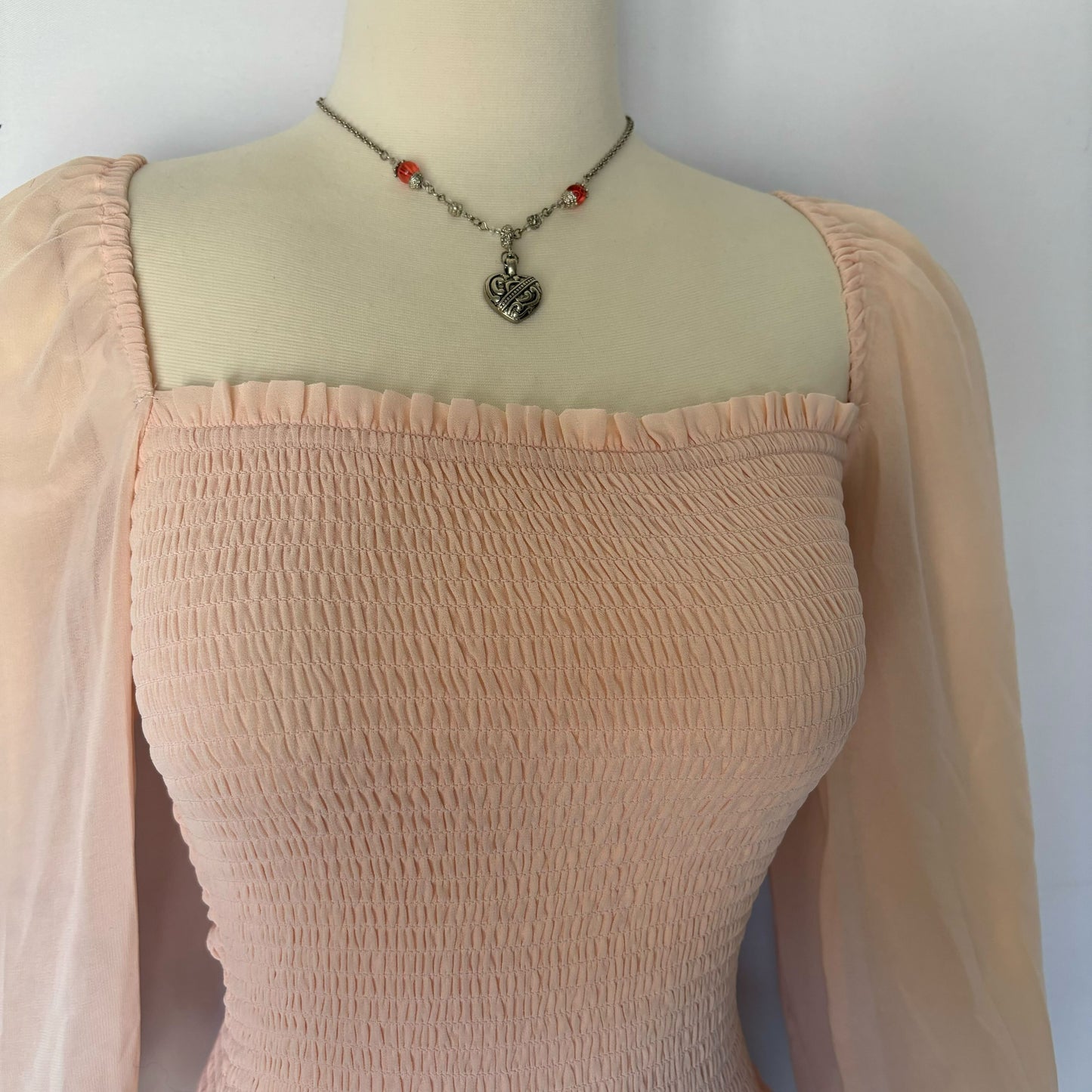 Cute Pink Peasent Sleeve Blouse