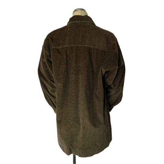 Vintage Brown Corduroy Zipper Up Top