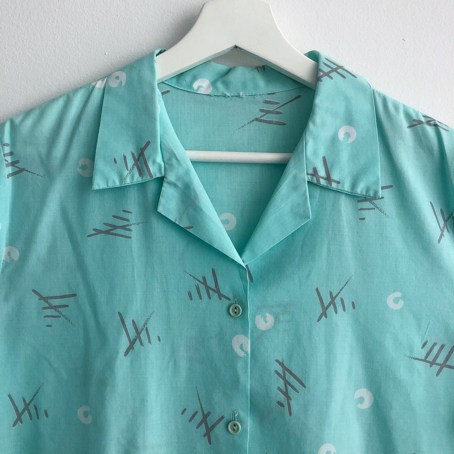 Vintage Light Blue Pattern Shirt