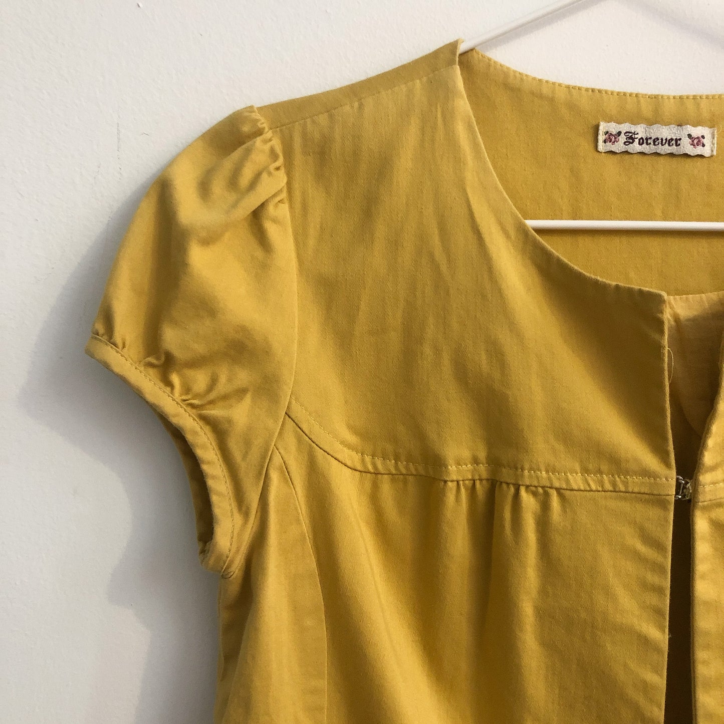 Mustard Cap Sleeve Blouse